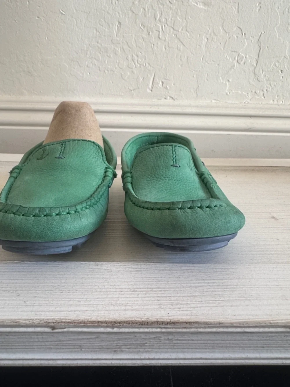 Jacadi Mint Green Suede Kids Moccasins